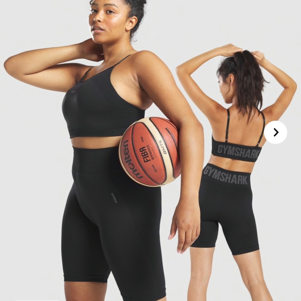 3 flex sports bras by Gymshark black pink grey